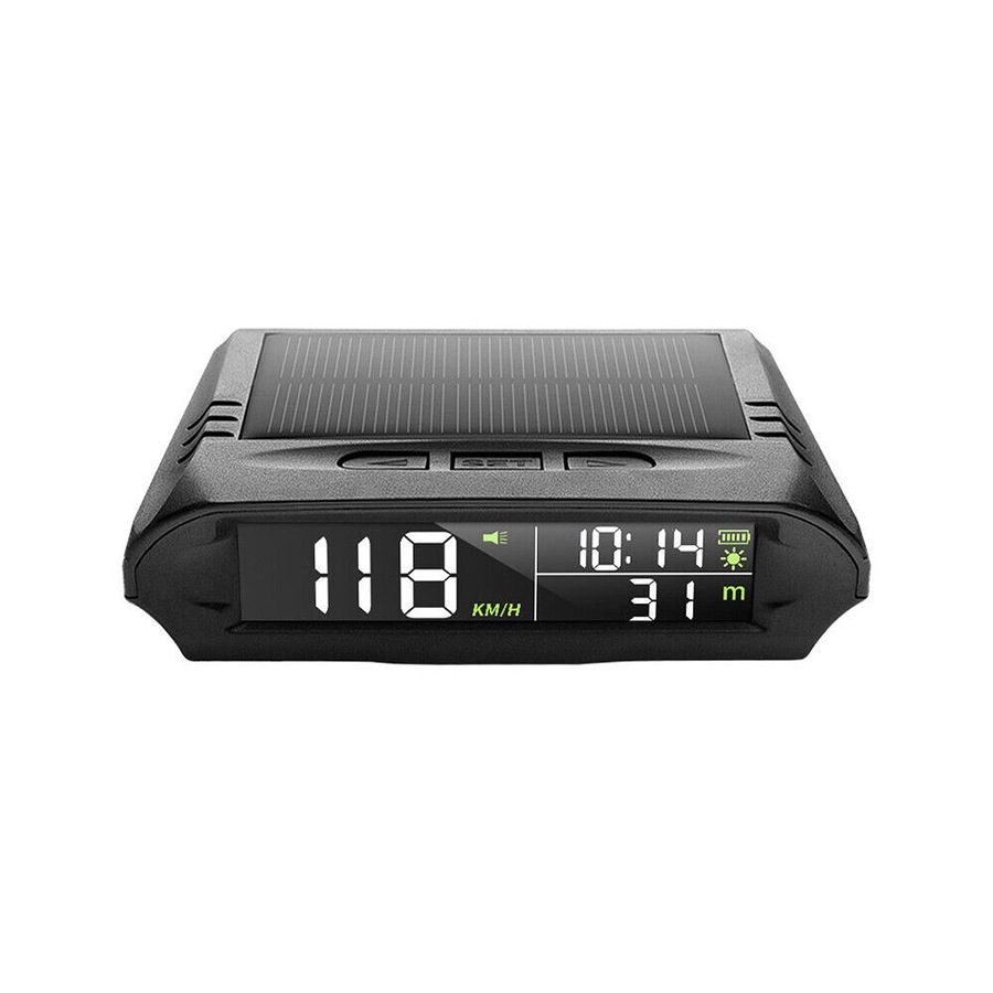Wireless Car Hud Head-up Display Solar Panel Digital GPS Speedometer Universal