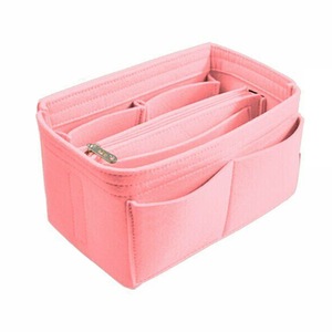 Women Felt Bag Travel Organizer Handbag Tote Insert Liner Purse Pouch - Pink