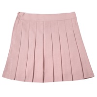 Women Girls School Pleated Skirt Summer High Waist Tartan Short Skirt - Pink
