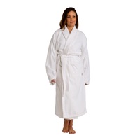 Jacquard Terry Velour Bathrobe - White