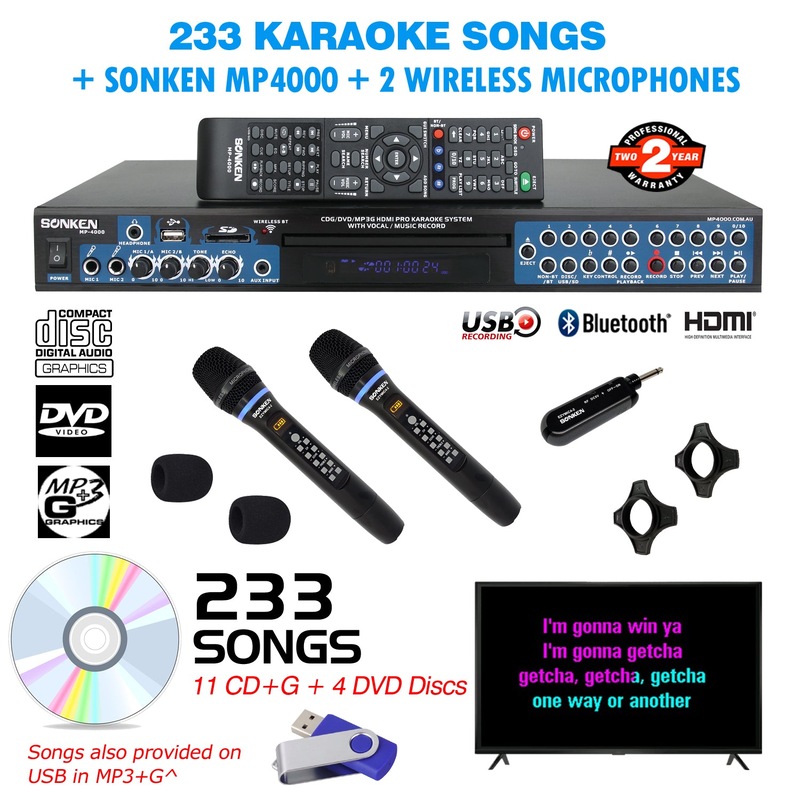 Buy Sonken MP4000 Pro Karaoke Machine + 233 Songs + 2 Wireless