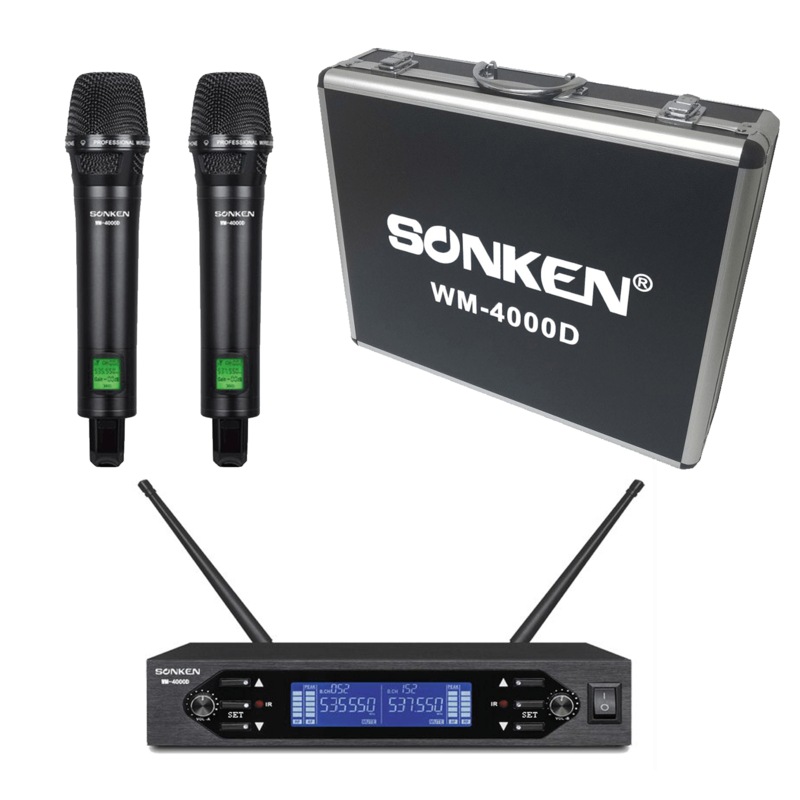 Buy Sonken WM4000D PRO 200 Channel UHF Wireless Microphones (2) and