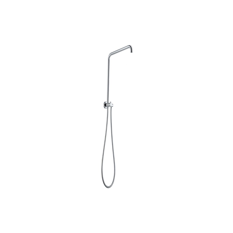 Buy 530mm Height Round Chrome Top Water Inlet Shower Rail MyDeal