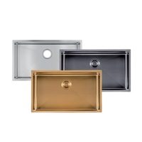 762x457x254mm 1.2mm Handmade Single Bowl Top/Undermount Kitchen/Laundry Sink (Round Edges)