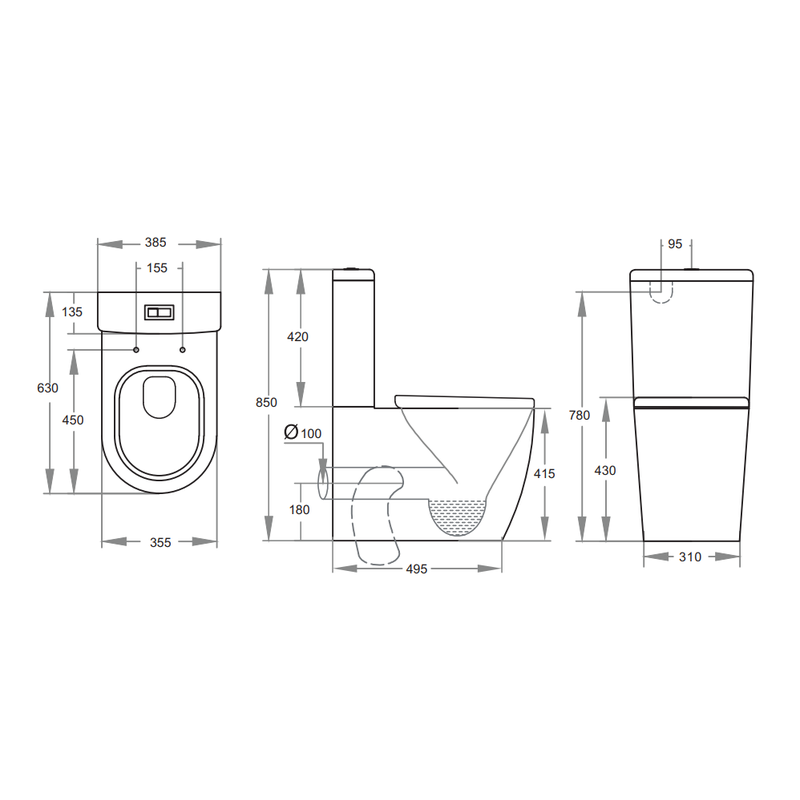 Rola Short Projection Toilet Suite