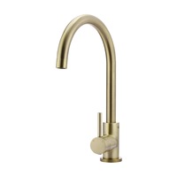 Meir Round Gooseneck Kitchen Mixer Tap - PVD Tiger Bronze