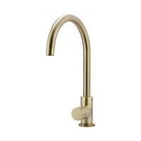 Meir Round Gooseneck Kitchen Mixer Tap with Pinless Handle - PVD Tiger Bronze