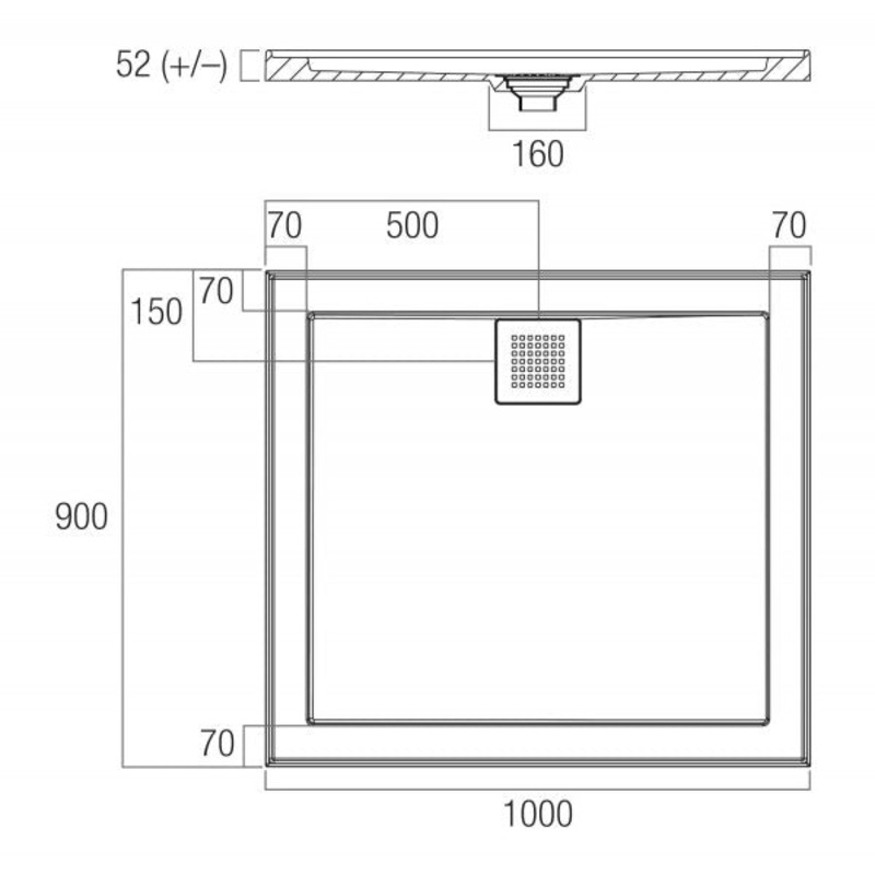 Buy Oceano Stonelite™ Polymarble Eco Shower Base 1000 x 900 MyDeal