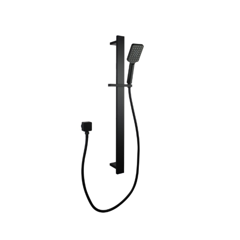 Buy Square Black Sliding Shower Rail with 3 Mode Handheld Shower Wall