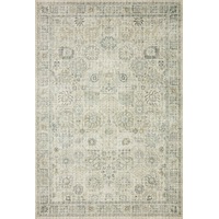 Venice Green Ivory and Cream Distressed Transitional Washable Rugs