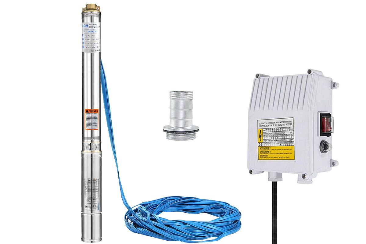 1.5HP 1100W Submersible Bore Pump 240V Deep Well Water Borehole