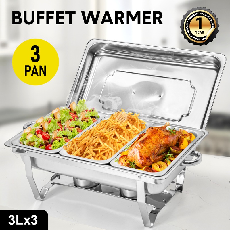 Buy 9L 3x3L Bain Marie Bow Food Buffet Warmer Pan Chafing Dish