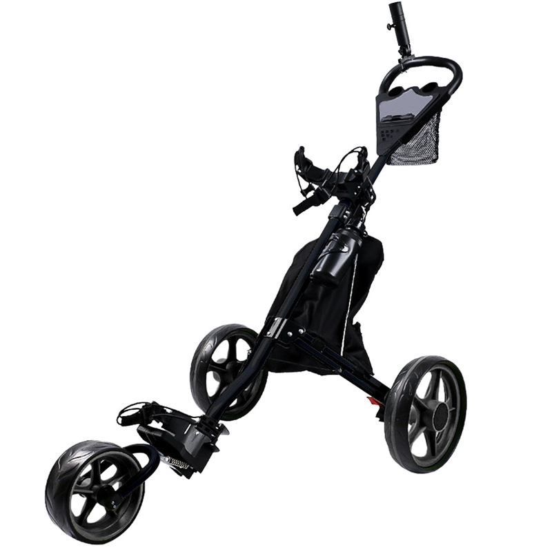 Buy Foldable Golf Buggy Trolley Cart with 3 Removable Wheel Push-Pull ...