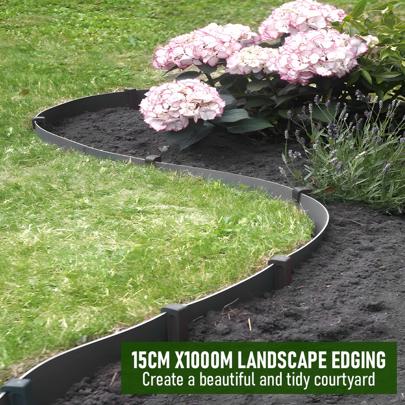 Buy Plastic Garden Edging Black 150mm x 40M Border Support Flexible