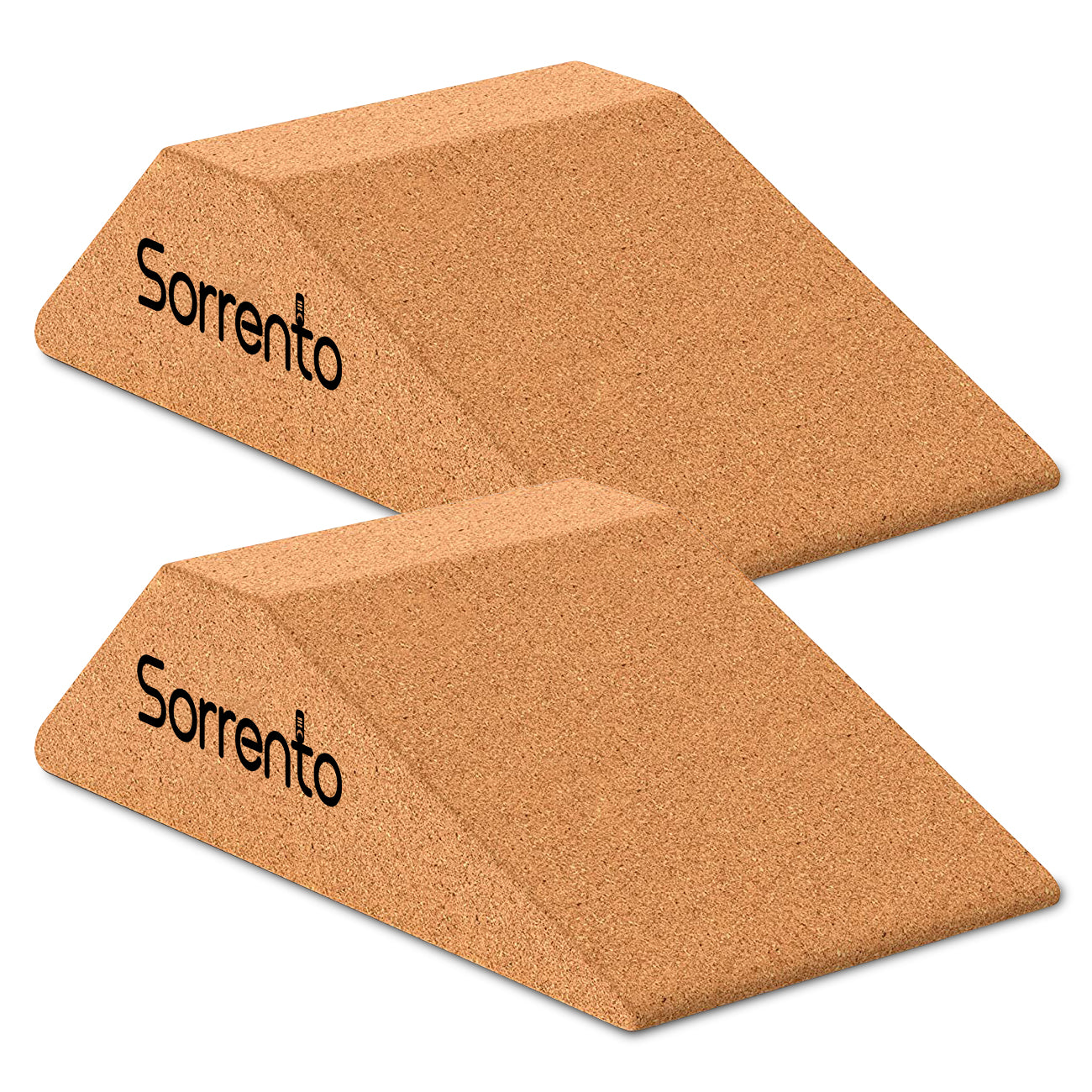 Sorrento 2PCS Cork Squat Wedge Blocks Calf Raise Non Slip Ramp Foot