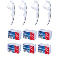 300PCS (6x50pc/box) Disposable Dental Flosser Dental Deep Cleaning with Teeth Stick, Tooth Pick, Interdental Brush