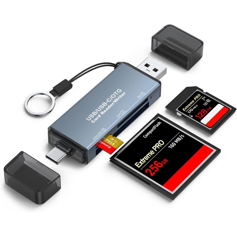 Buy CF/SD/TF Card Reader, Aluminum USBA and USB C Multi Memory Card