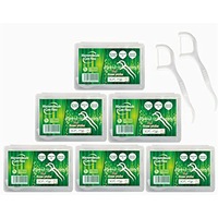 Dental Floss Picks with 6 Travel Handy Cases 300 Count Flossers, High Toughness Professional Toothpicks Floss