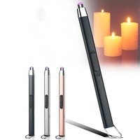 Electric Lighter, Candle lighters, Rechargeable USB Type-C Plasma Arc Windproof Lighters with Safe Button for BBQ-Grill Camping Kitchen