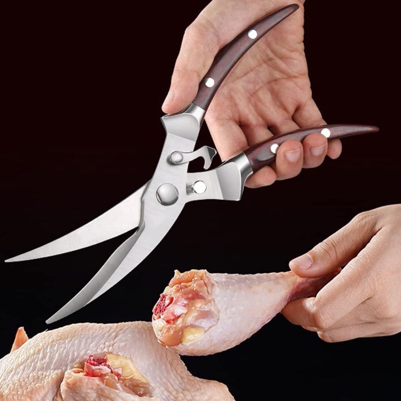 ReaNea Kitchen Scissors, Heavy Duty Stainless Steel Poultry Shears For for  bones, chicken, seafood, meat, vegetables.