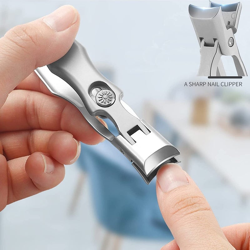 Buy Nail Clippers for Thick Nails with Catcher -Wide Jaw Opening No Splash  Stainless Steel Fingernail Clippers with Safety Lock -Men Women Adult  Seniors - MyDeal