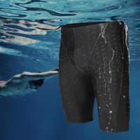 Swim Jammers for Men, Pro Racing Training Swimsuit, Quick Dry Chlorine Resistant Endurance, Fast, Flexible, Comfortable Black Swim Trunks