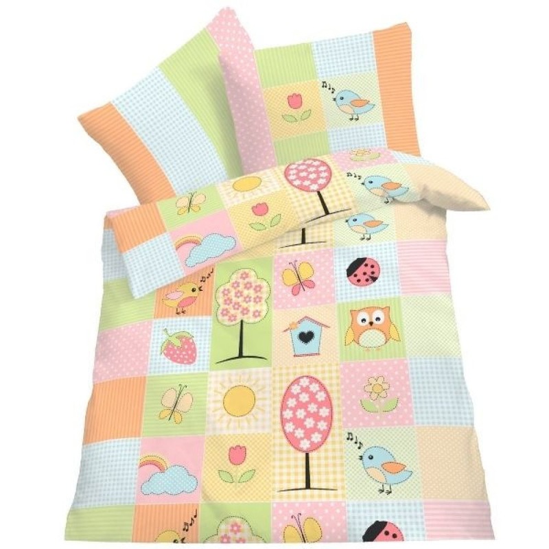 Buy Birds, Butterflies and Flowers Doona/Duvet/Quilt Cover Set for Cot or Toddler Bed MyDeal
