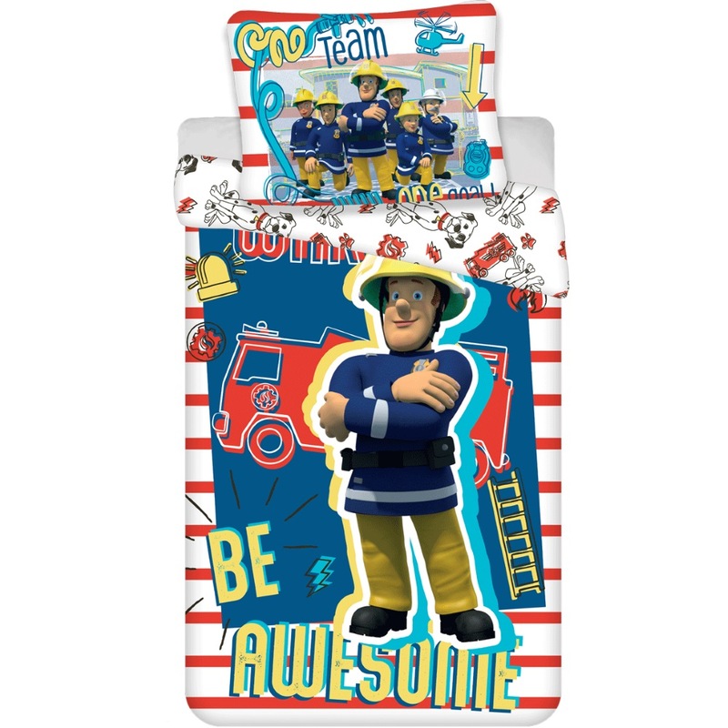 Buy Fireman Sam Be Awesome Cotton Single Bed Duvet Cover Set MyDeal