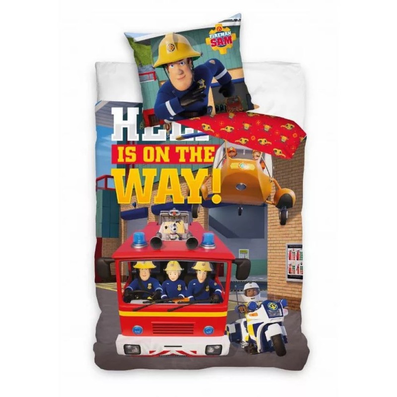 Buy Fireman Sam on the Way Quilt Cover Set for Cot or Toddler Bed MyDeal