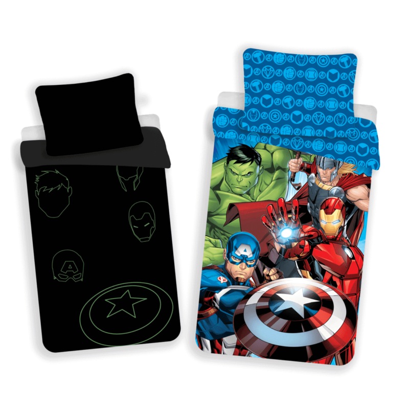 Buy Marvel Avengers Glow in the Dark Single Bed Duvet Cover Set MyDeal