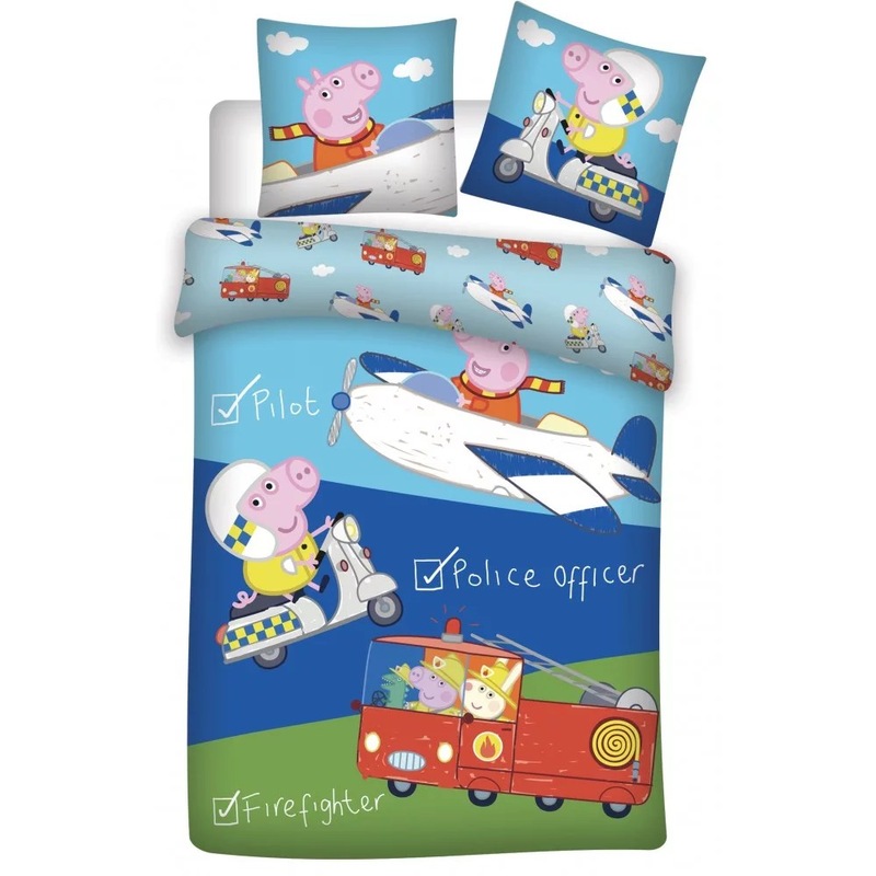 Buy Kids Peppa Pig Action Quilt Cover Set for Baby or Toddler Bed MyDeal