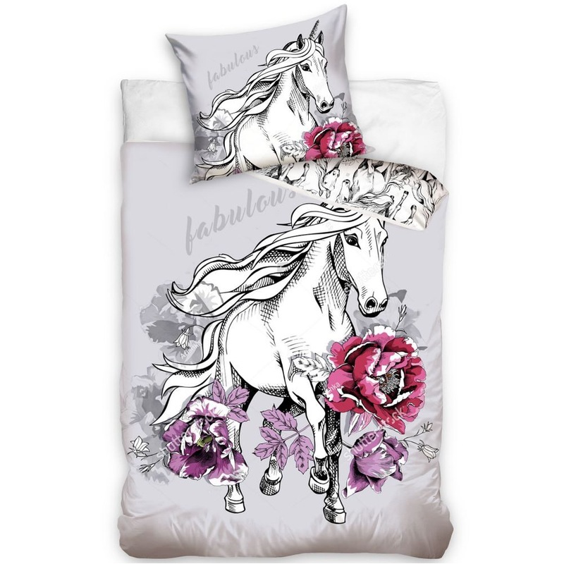 Buy Unicorn Flower Single Bed Cotton Duvet Cover MyDeal