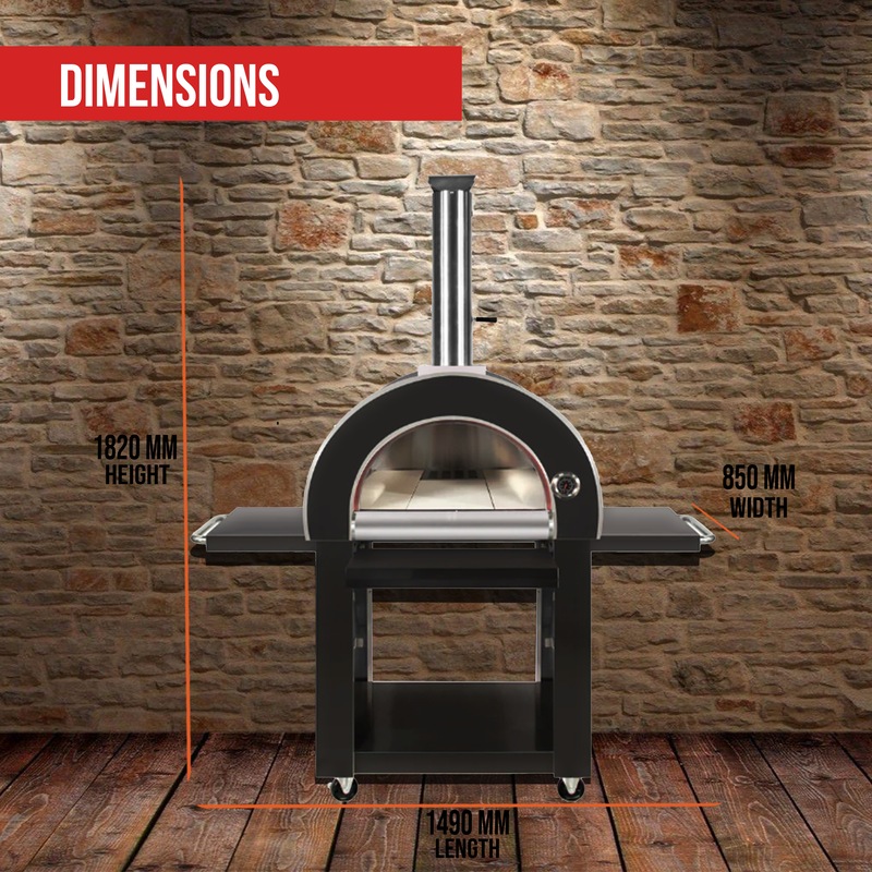 Buy Grill King Charcoal Pizza Oven Outdoor In Black Stainless Steel