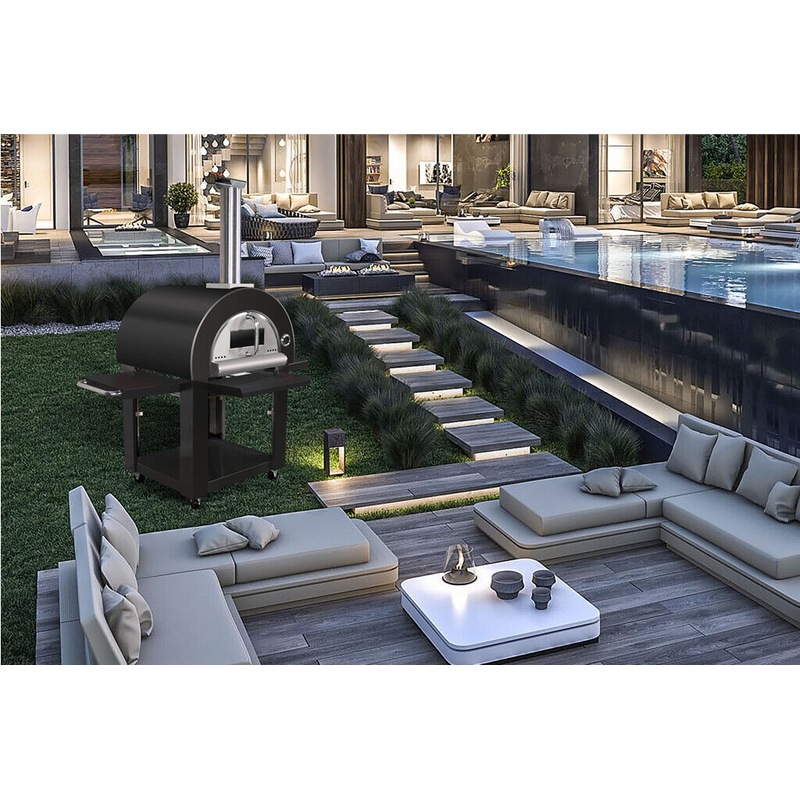 Buy Grill King Charcoal Pizza Oven Outdoor In Black Stainless Steel