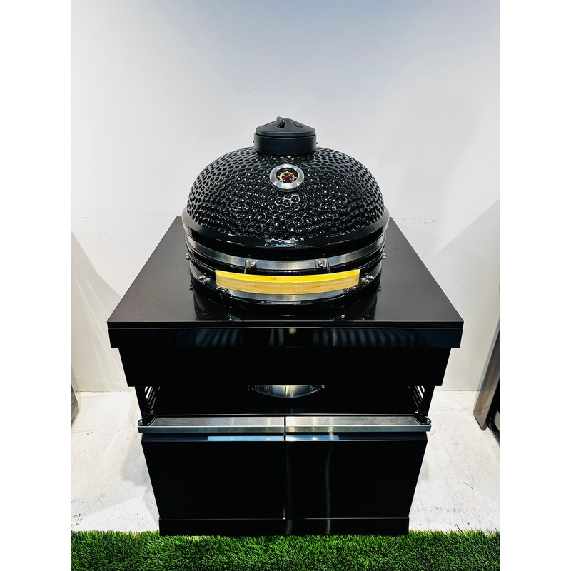 Buy Kingsley 6Burner Outdoor BBQ Kitchen + 21” Smoker Module Black