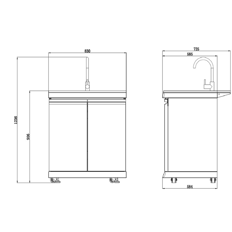 Buy Kingsley 6Burner Outdoor BBQ Kitchen + 21” Smoker Module Black