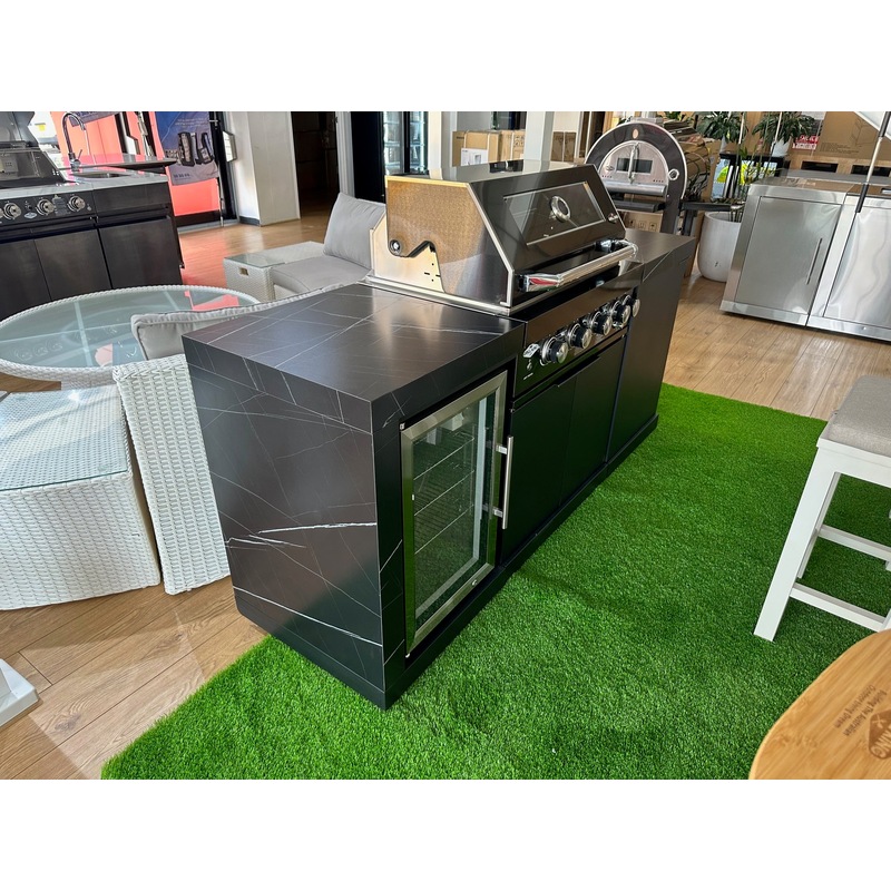 Buy Rockpool 4B Designer Black Outdoor BBQ Kitchen Package inc Fridge, Sink Rear Infrared