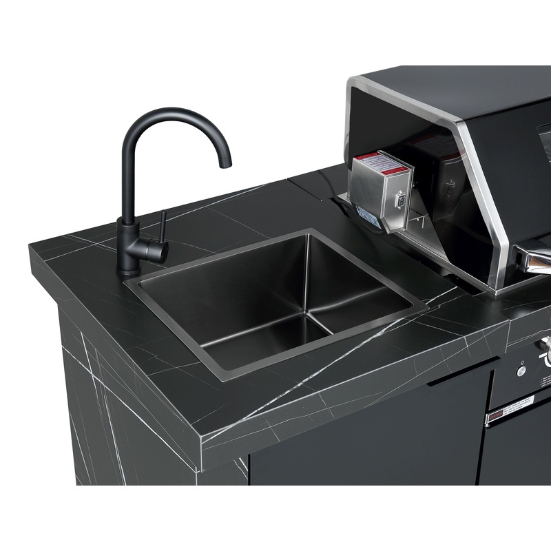 Buy Rockpool Black 4B Outdoor Kitchen BBQ Package Black Stone + Black ...