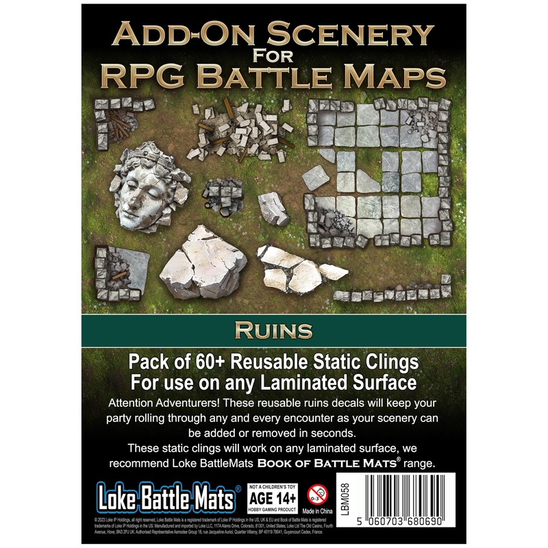 Add On Scenery for RPG Maps - Ruins by Loke - 60+ Reusable Stickers - Customizable Terrain for Laminated RPG Maps - Create Ruined Landscapes with Detailed Fantasy Art Add On Scenery for RPG Maps - Ruins by Loke - 60+ Reusable Stickers - Customizable Terrain for Laminated RPG Maps - Create Ruined Landscapes with Detailed Fantasy Art