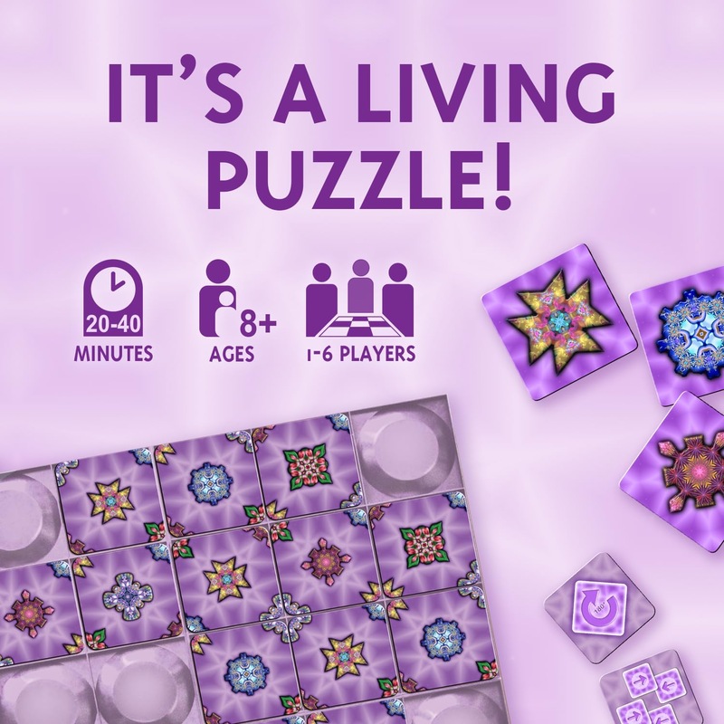 Calliope Games Four Corners Kaleidoscope Family Board Game Tile Games Captivating Art, Strategy, & Pattern Matching Puzzle for Kids & Adults 1-6 Players from The Makers of Tsuro and Roll for It