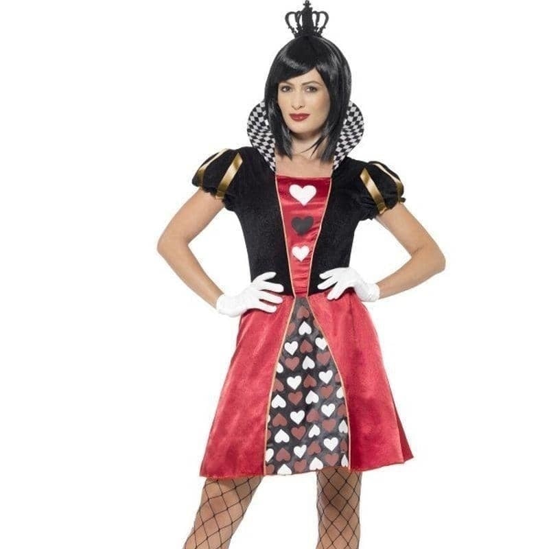 Carded Queen Costume Adult Red Dress Crown Gloves Carded Queen Costume Adult Red Dress Crown Gloves