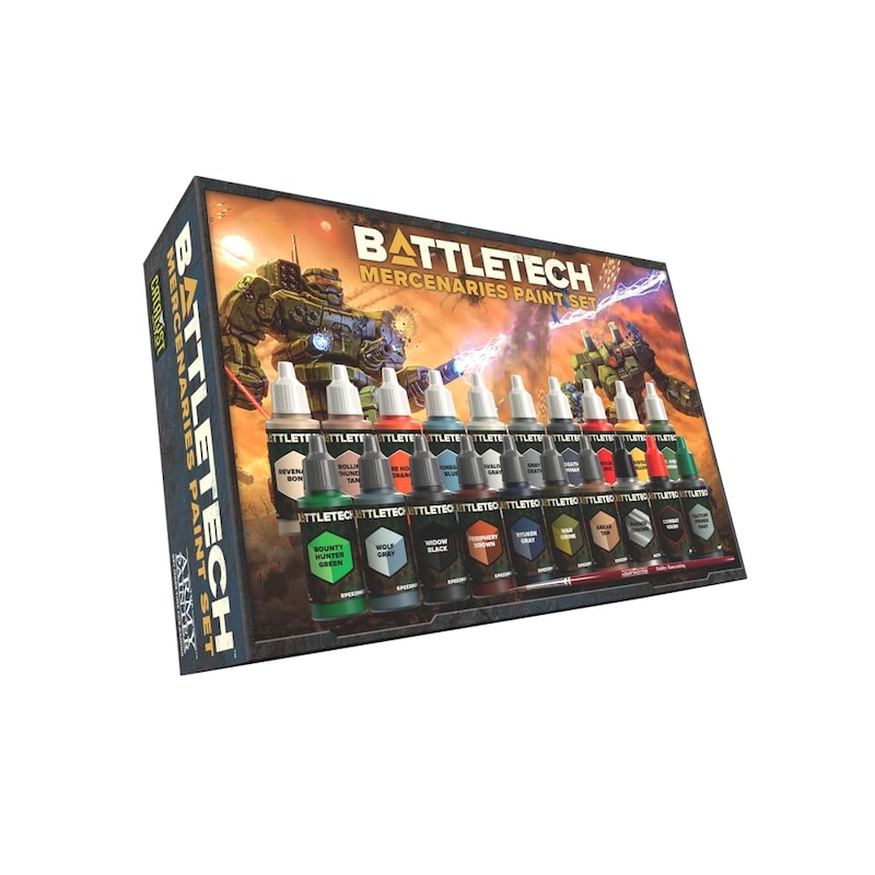 Catalyst Game Labs Battletech Mercenaries Paint Set – Minis Painting Kit Perfect for Battletech Enthusiasts Includes Exclusive Colors Ages 14+ Catalyst Game Labs Battletech Mercenaries Paint Set – Minis Painting Kit Perfect for Battletech Enthusiasts Includes Exclusive Colors Ages 14+