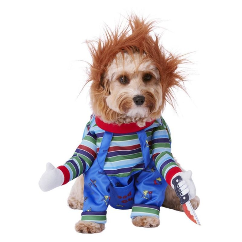Chucky Pet Costume Dog Blue Orange Multi