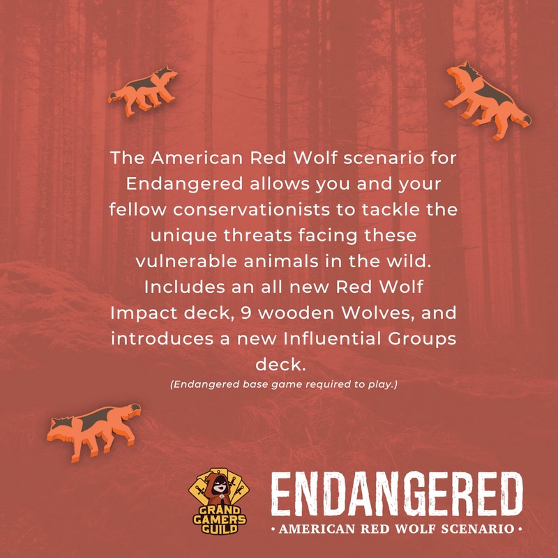 Endangered American Red Wolf Scenario by Grand Gamers Guild – Cooperative Conservation Board Game – Ages 14+, 1 to 5 Players & 60 to 90 Min Playtime Endangered American Red Wolf Scenario by Grand Gamers Guild – Cooperative Conservation Board Game – Ages 14+, 1 to 5 Players & 60 to 90 Min Playtime