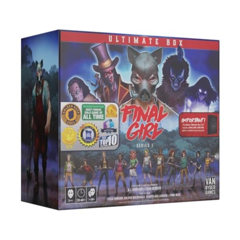 Final Girl: Series 1 Ultimate Box - Horror Solo Board Game - 20-45 Minutes of Gameplay - Includes Core Box, 5 Feature Films, Miniatures & Bonus Content - Teens & Adults Ages 14+ - Van Ryder Games