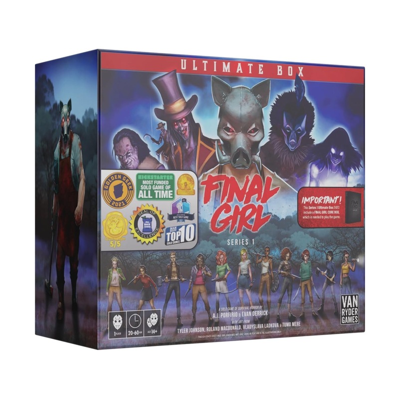 Final Girl: Series 1 Ultimate Box - Horror Solo Board Game - 20-45 Minutes of Gameplay - Includes Core Box, 5 Feature Films, Miniatures & Bonus Content - Teens & Adults Ages 14+ - Van Ryder Games Final Girl: Series 1 Ultimate Box - Horror Solo Board Game - 20-45 Minutes of Gameplay - Includes Core Box, 5 Feature Films, Miniatures & Bonus Content - Teens & Adults Ages 14+ - Van Ryder Games