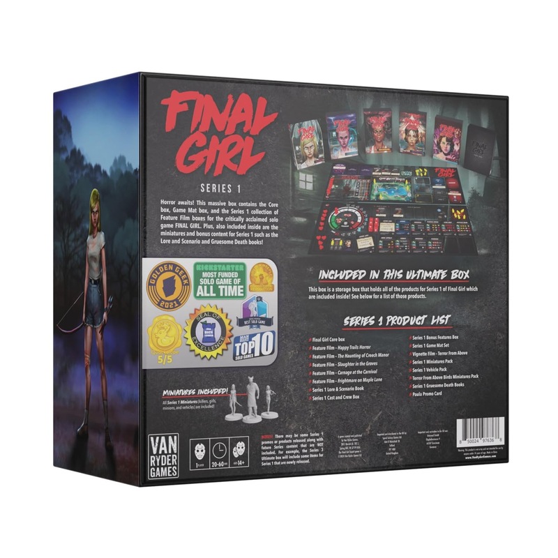 Final Girl: Series 1 Ultimate Box - Horror Solo Board Game - 20-45 Minutes of Gameplay - Includes Core Box, 5 Feature Films, Miniatures & Bonus Content - Teens & Adults Ages 14+ - Van Ryder Games