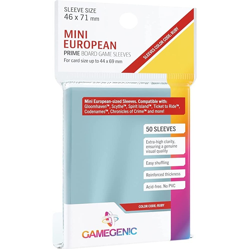 GAMEGEN!C - Prime Mini European-Sized Sleeves 46 x 71 mm (50), Colour Clear (GGS10050ML) GAMEGEN!C - Prime Mini European-Sized Sleeves 46 x 71 mm (50), Colour Clear (GGS10050ML)