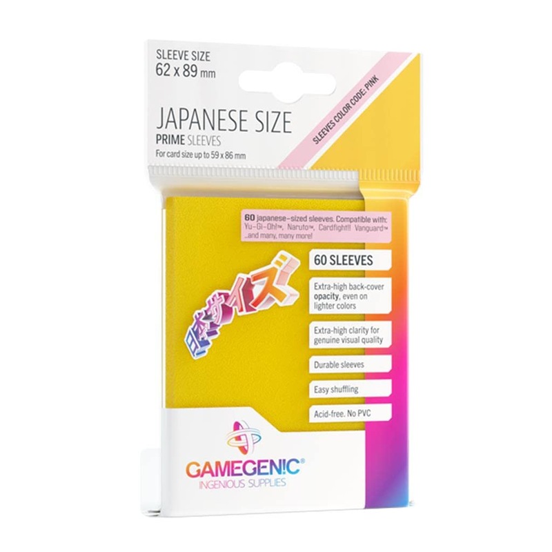 Gamegenic Prime Japanese Size Card Sleeves – Yellow 60CT – Smooth & Tough – for Cards Measuring Up to 59mm x 86mm - Compatible with Pokemon, Yugioh, and More! (GGS11122ML) Gamegenic Prime Japanese Size Card Sleeves – Yellow 60CT – Smooth & Tough – for Cards Measuring Up to 59mm x 86mm - Compatible with Pokemon, Yugioh, and More! (GGS11122ML)
