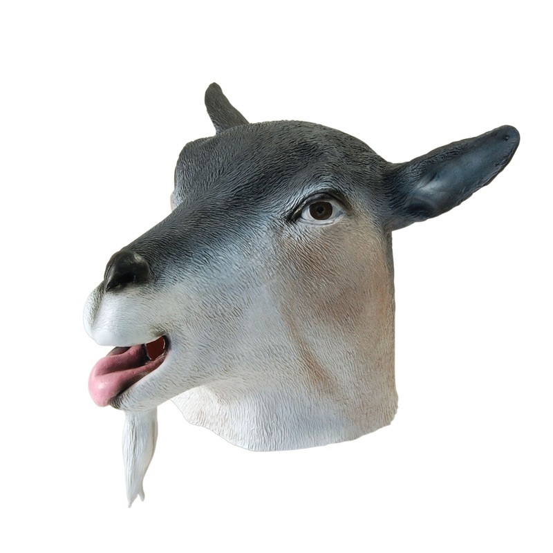 Goat Mask Rubber Grey Overhead
